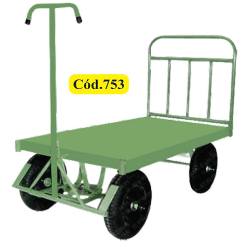 Carrinho plataforma em aço com 1 grade